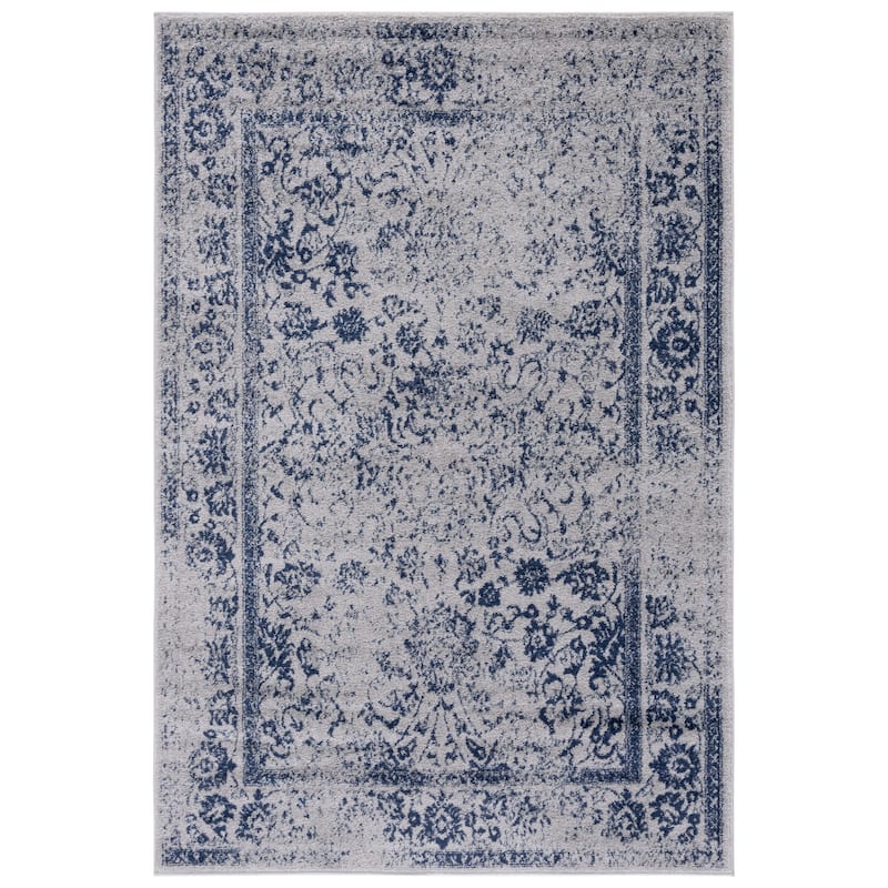 SAFAVIEH Adirondack Riin Rustic Shabby Chic Distressed Rug - 5'1" x 7'6" - Grey/Navy