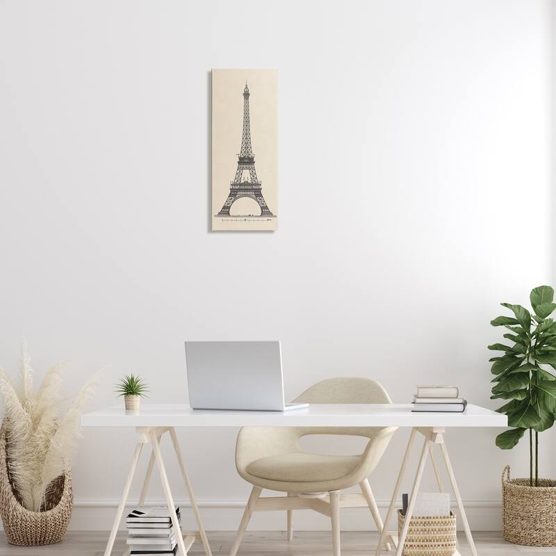 Stupell Parisian Tower Illustration Canvas Wall Art Design By Phillipa Katz