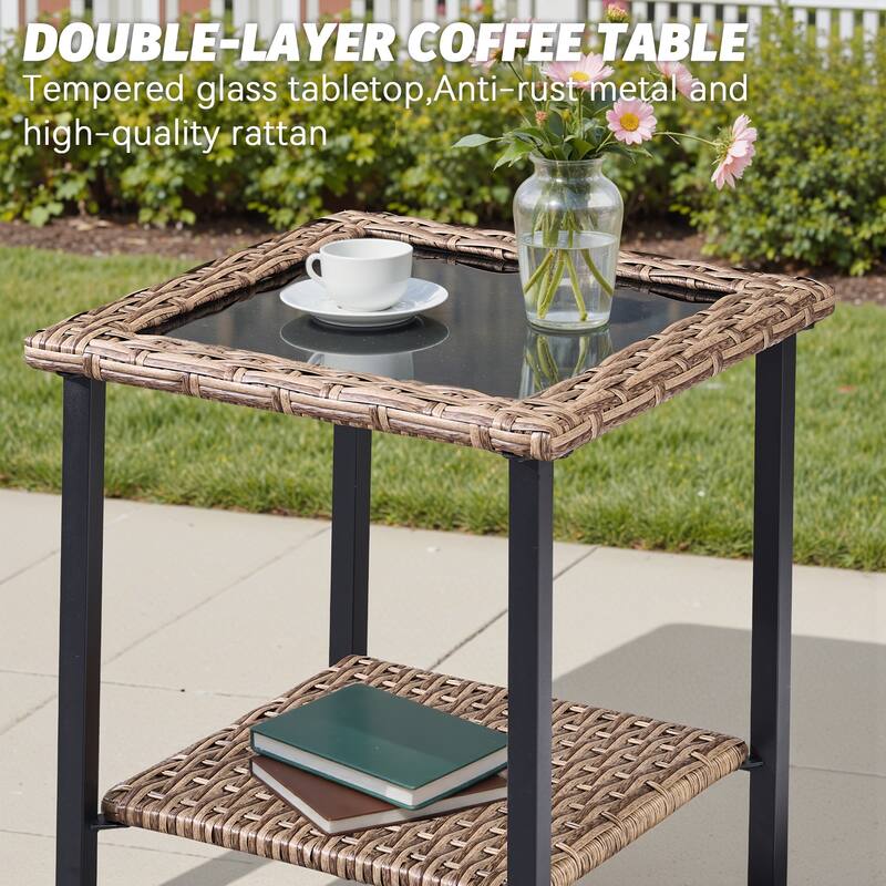 Pocassy Outdoor Patio Swivel Chair Glider Chair with Side Table.