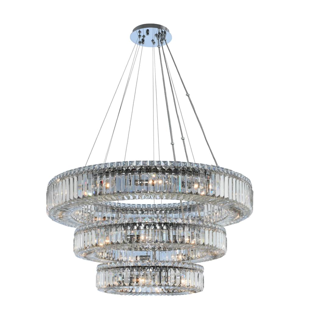 Allegri Rondelle 3 Light 36" Wide Ring Chandelier with Firenze Crystal
