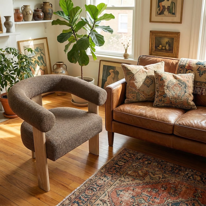 Accent Chair/Armchair Living Room Chair with Solid Wood Frame