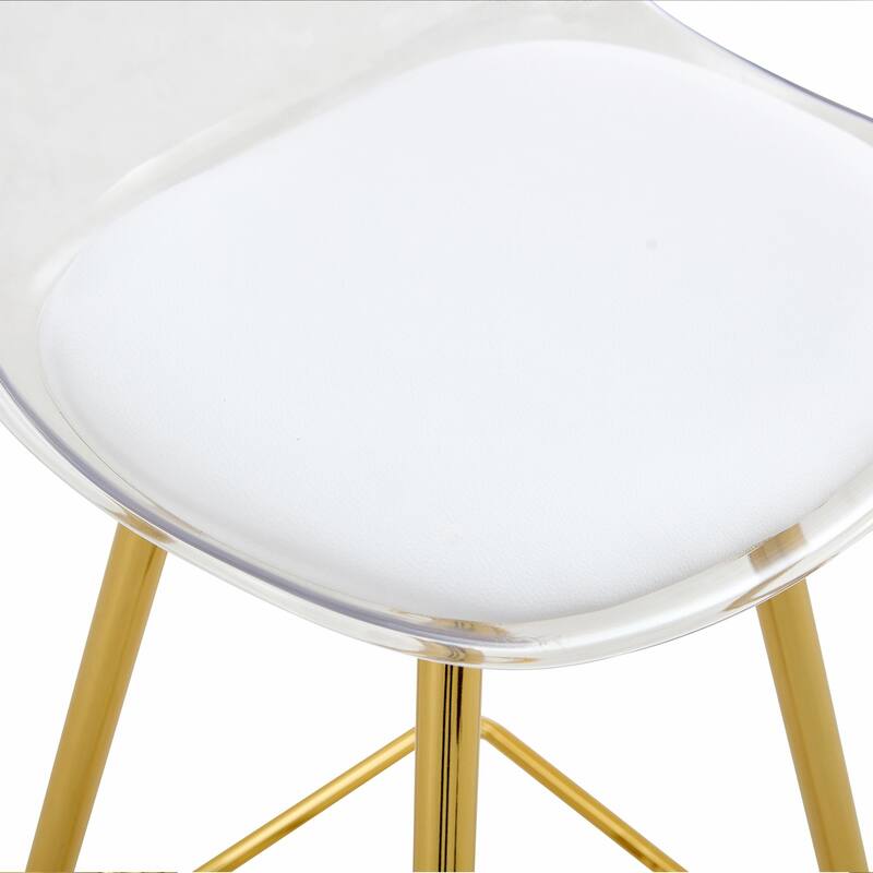 Comfortable Small-Sized Bar Chairs with Metal Legs - Modern Upholstered Style