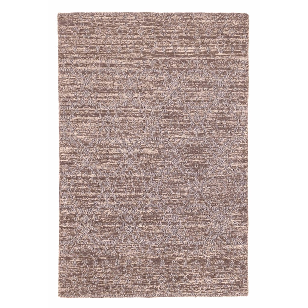 ECARPETGALLERY Hand-knotted Tangier Dark Brown Wool Rug - 5'3 x 7'10