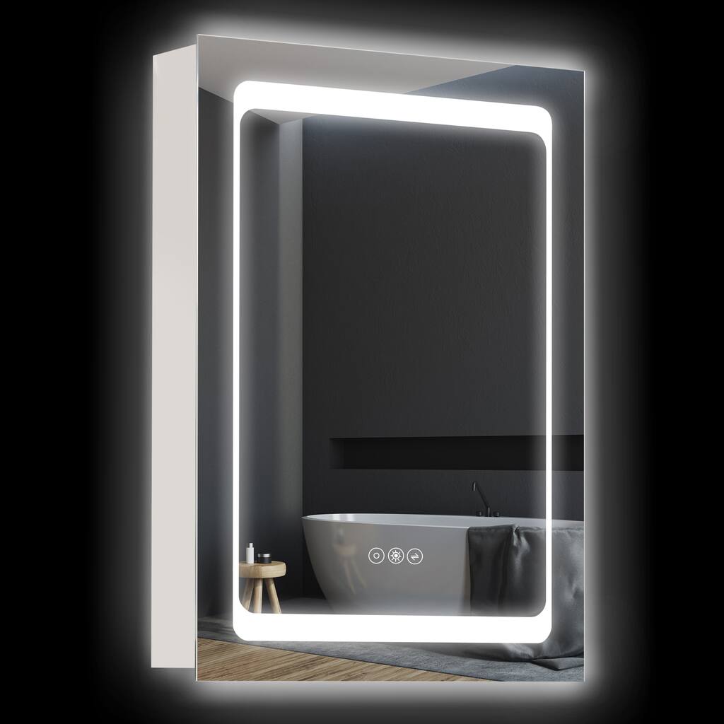 kleankin LED Lighted Medicine Cabinet with Mirror
