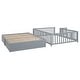 preview thumbnail 88 of 118, Wood Cribs Convertible Toddler Bed with Fence Guardrails and 2 Drawers Split into Independent Floor Bed and Daybed Slat Support