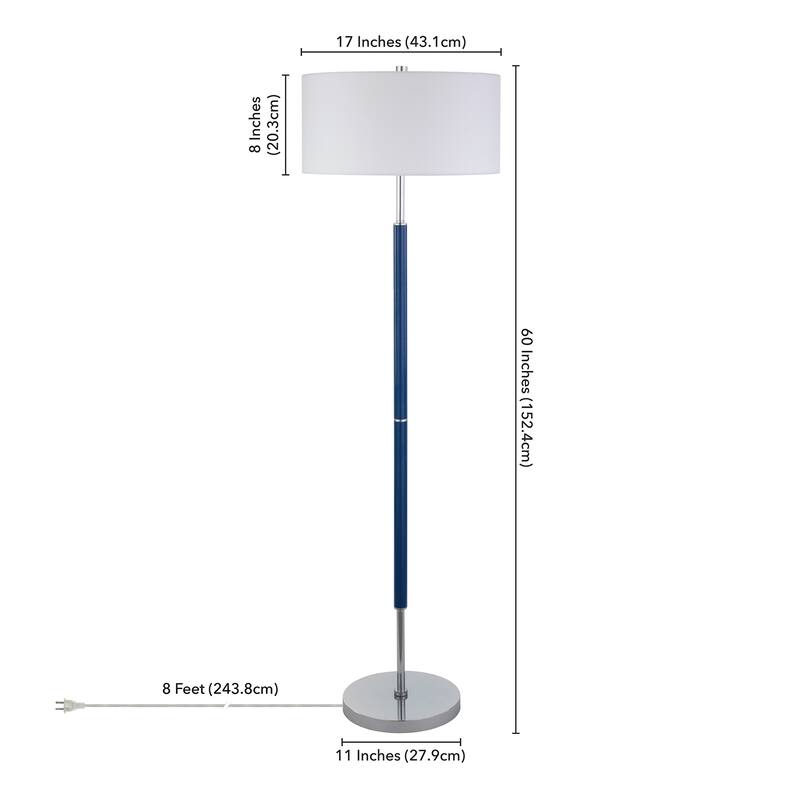 Simone 2-Light Floor Lamp with Fabric Shade