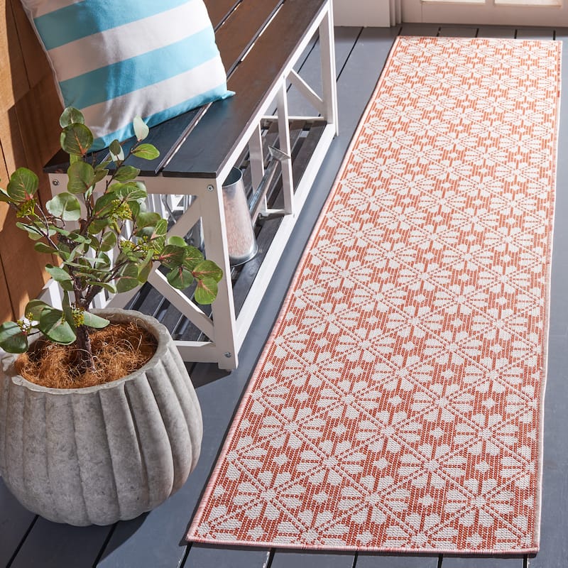 Martha Stewart by SAFAVIEH Matty Indoor/ Outdoor Rug - 2' x 9' Runner - Terracotta