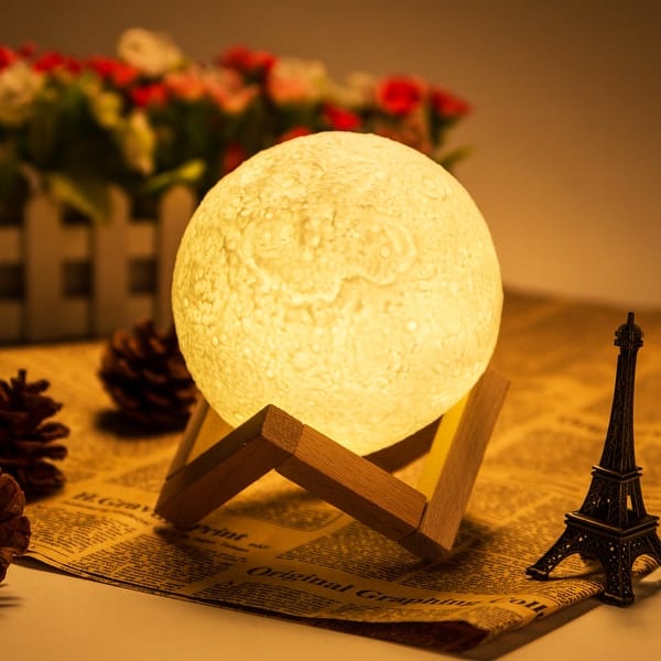Moon Lamp, LED Light, USB Rechargeable & Touch Control, Perfect Home Decorative Light - Warm White/ Cool White/Yellow - N/A - Bed Bath & Beyond