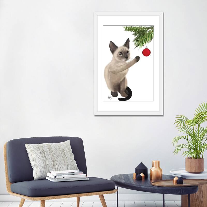 iCanvas "Siamese Cat and Bauble" by Fab Funky