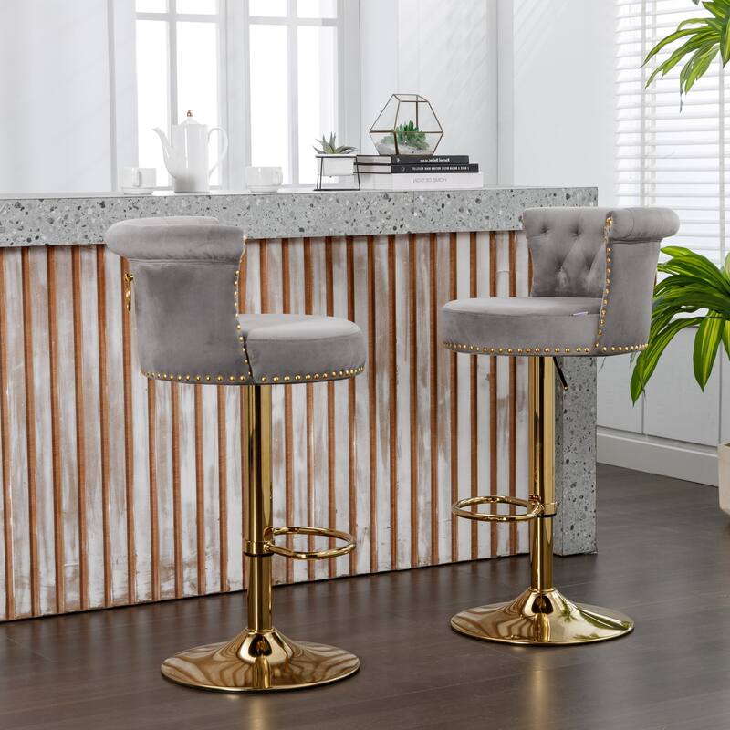 Set of 2 Adjustable Counter Height Chairs