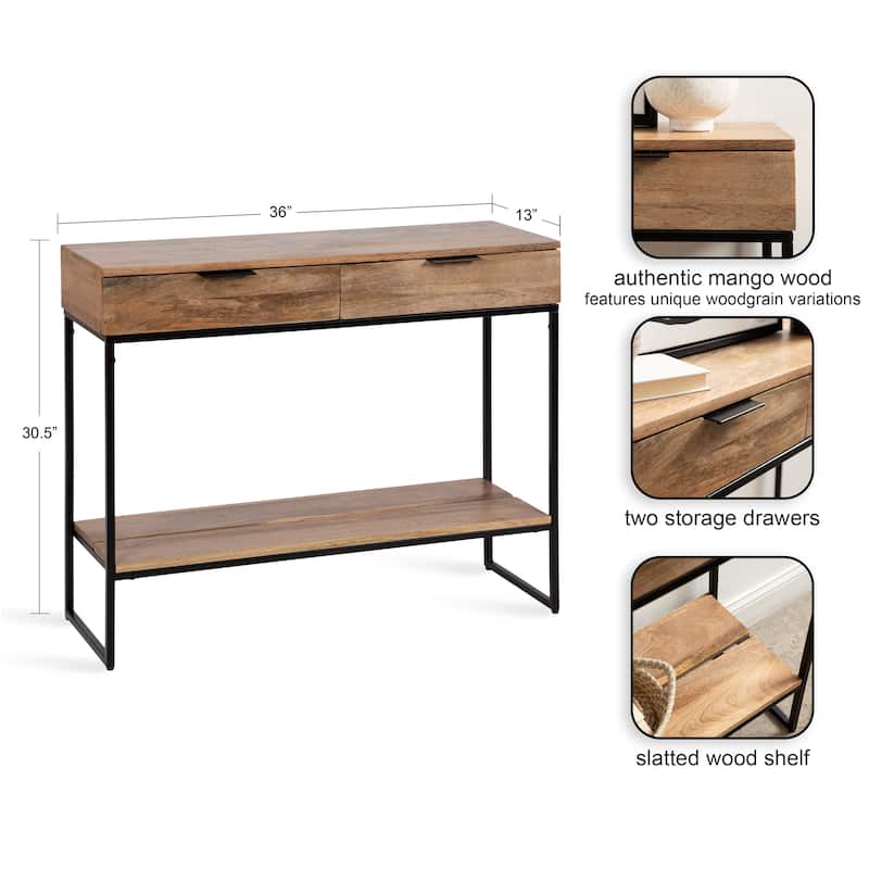Kate and Laurel Malone Wood and Metal Console Table