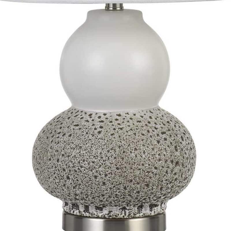 Set of Two 24" Grey Ceramic Pear Table Lamps - Medium