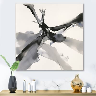 Designart "Abstract Neutral III" Abstract Shapes Large Metal Prints