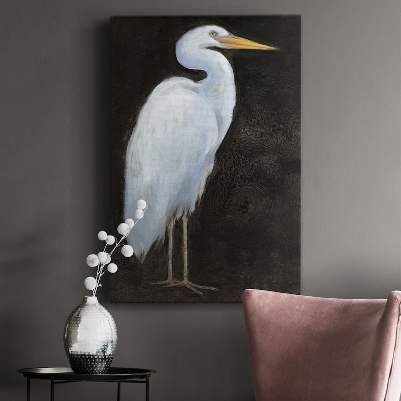 White Heron Portrait I Premium Gallery Wrapped Canvas - Ready to Hang