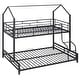 preview thumbnail 6 of 10, Black Metal House Bunk Bed with Roof, Ladder and Fence for Kids, Boys and Girls