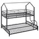 preview thumbnail 6 of 11, Twin over Full Metal Bunk Bed with Roof & Guardrail, Black