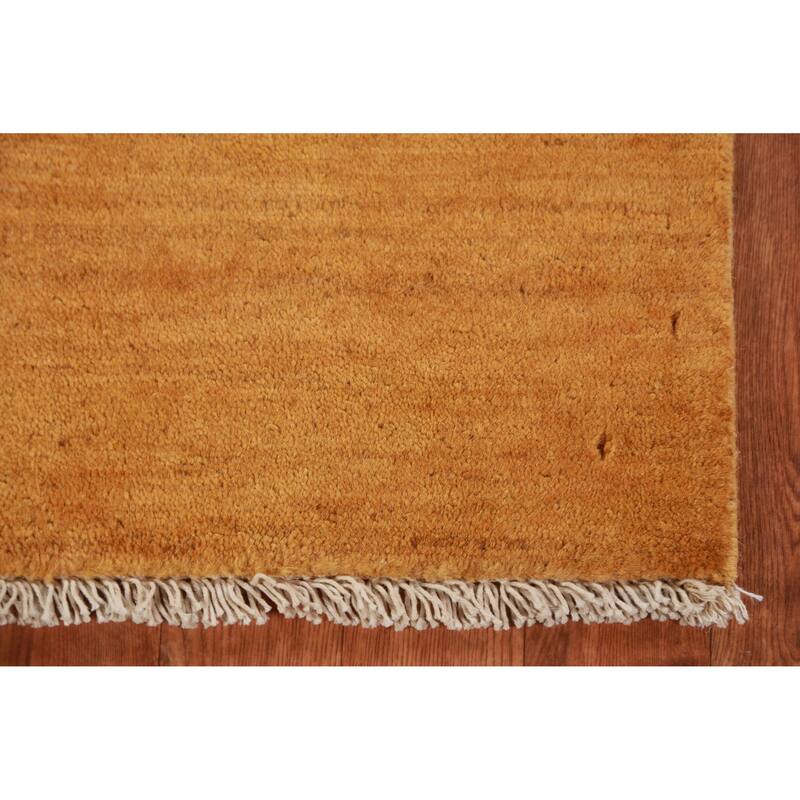 Yellow Modern Gabbeh Oriental Accent Rug Handmade Wool Carpet - 2'7" x 3'11"