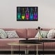 preview thumbnail 3 of 64, Luminous Party Champagne, Colorful Party Bubbles Modern Black Canvas Wall Art Print for Dining Room