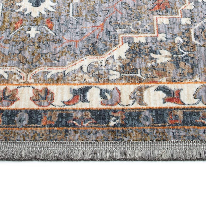 Transitional Oriental Cut Pile Rectangle Throw Rug - 1.10x 2.6
