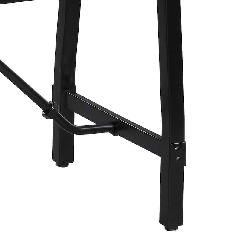 Modern Industrial Wood Bench - Tube Leg Support, Brown & Black - 18 H x 46 W x 15 L Inches