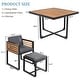 preview thumbnail 6 of 16, 18-Pieces Acacia Wood Patio Dining Set, 8 Cushioned Chairs & 8 Ottomans & 2 Square Table