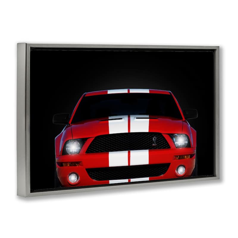 Stupell Iconic Red Sports Car Framed Floater Canvas Wall Art Design By Mark Rogan
