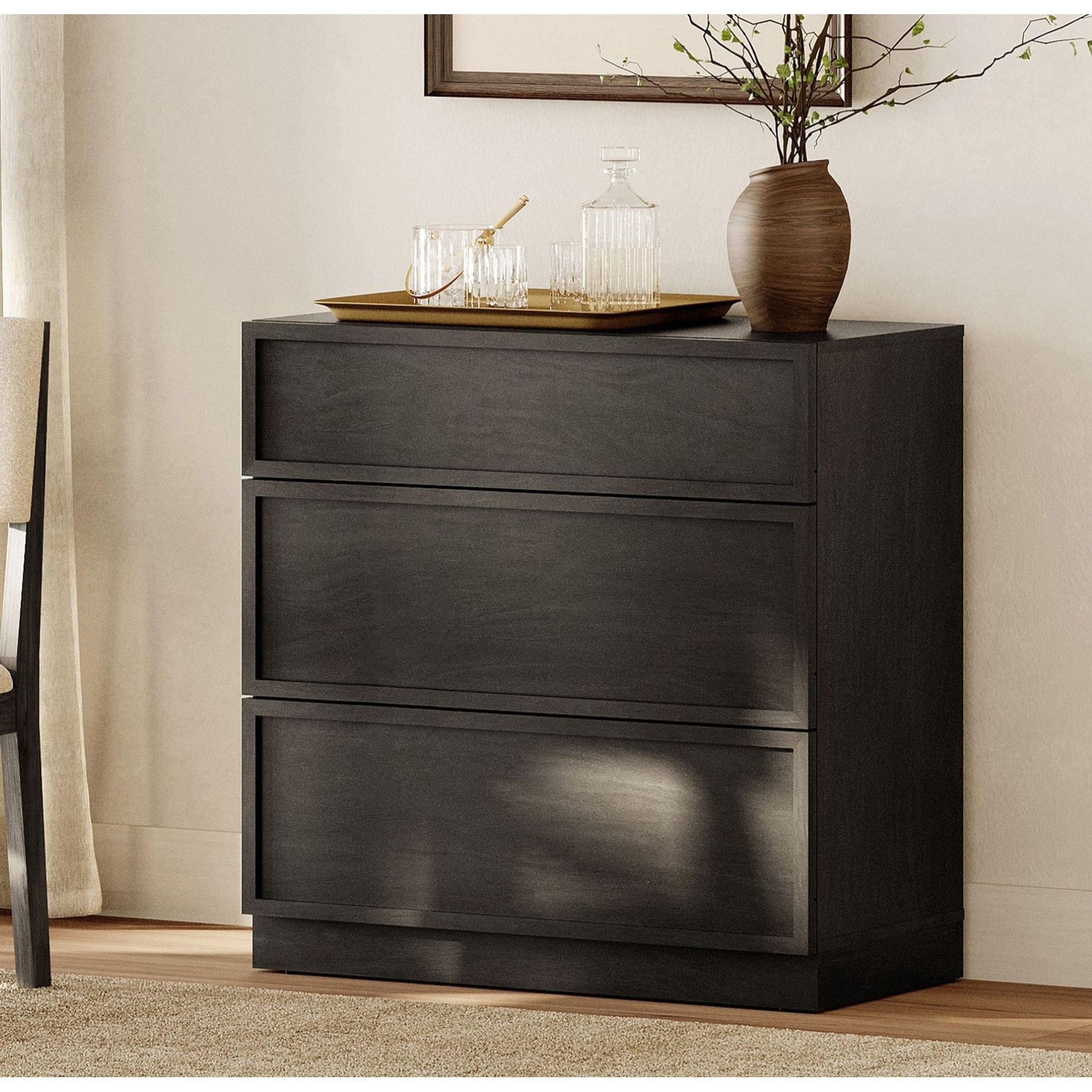 Modern Sideboard Buffet Cabinet with 3 Drawers, Multifunctional Sideboard with Large Storage