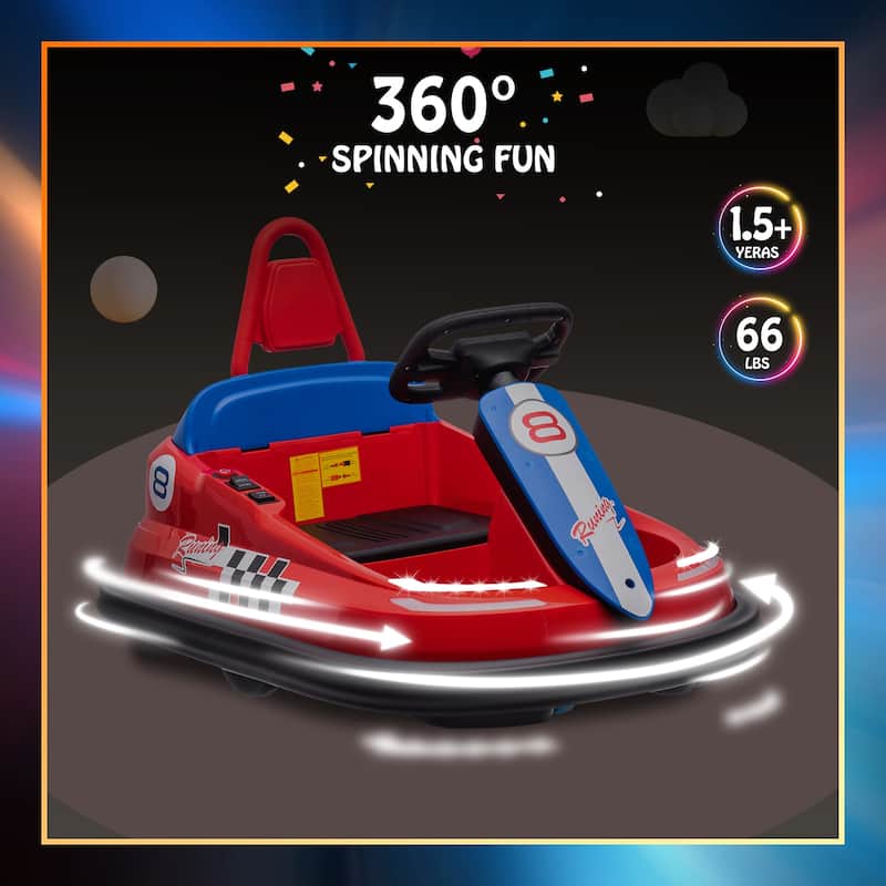 Kids Bumper Car, 6V Ride on Toys Electric Vehicle for Best Kids Gift, Red