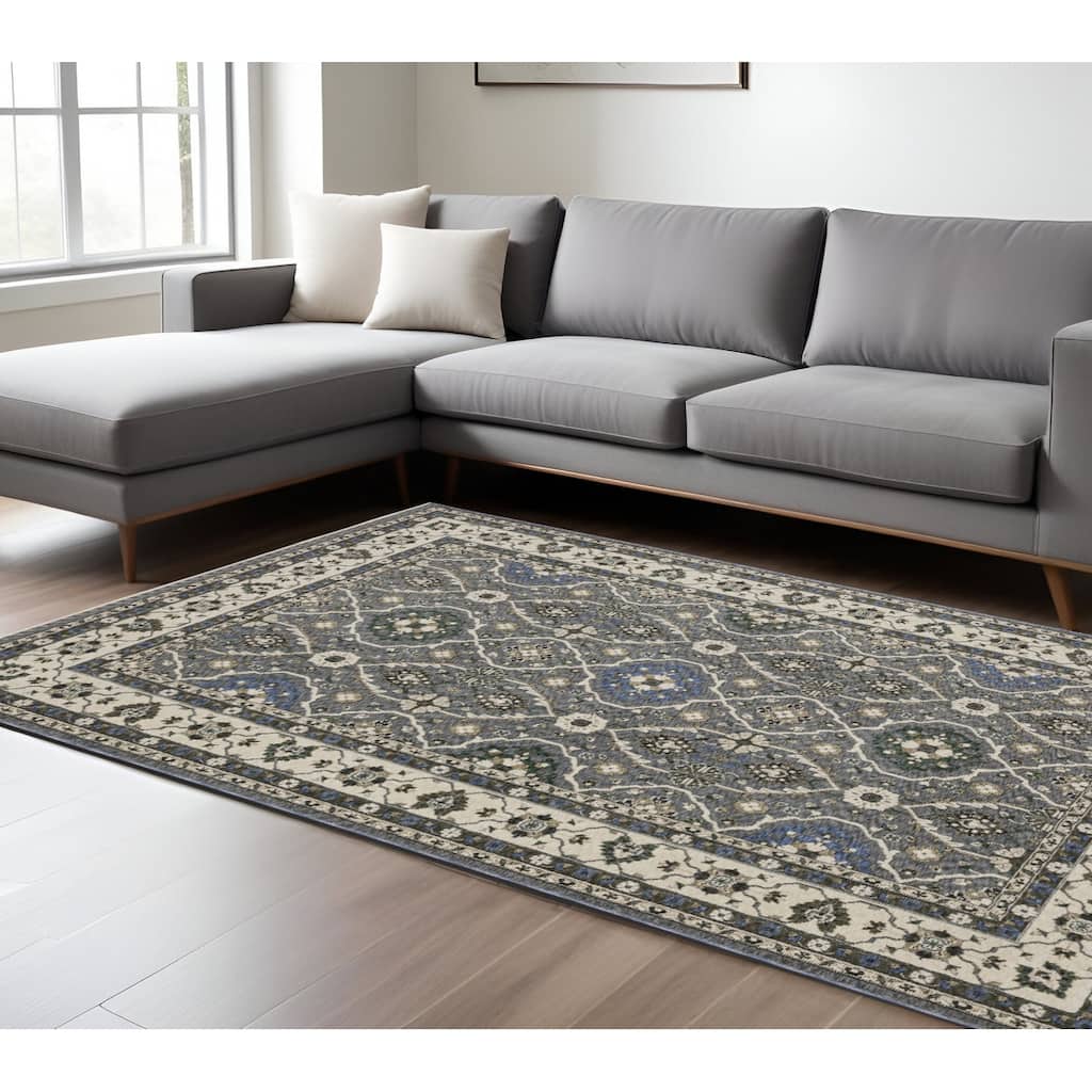 HomeRoots Oriental Traditional Rectangle Area Rug - 155.12 in. x 118.11 in. x 0.28 in.