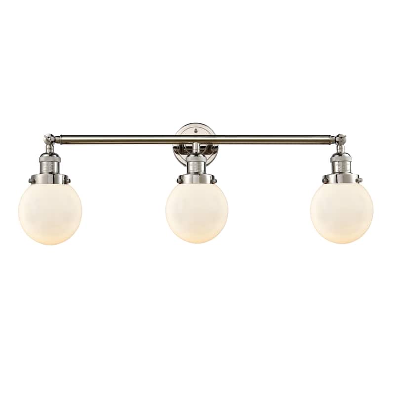 Innovations Lighting Beacon 3 Light 30" Wide Bathroom Vanity Light - Polished Nickel / Matte White
