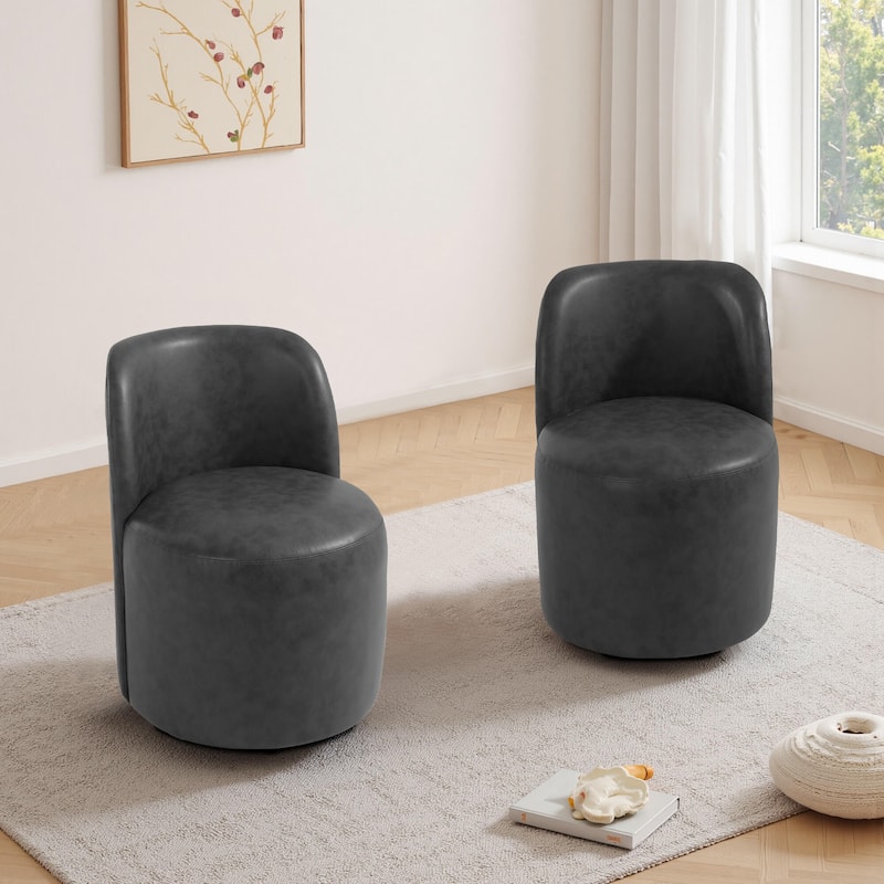 Modern Linen Upholstery Dining Chair Barrel Chair