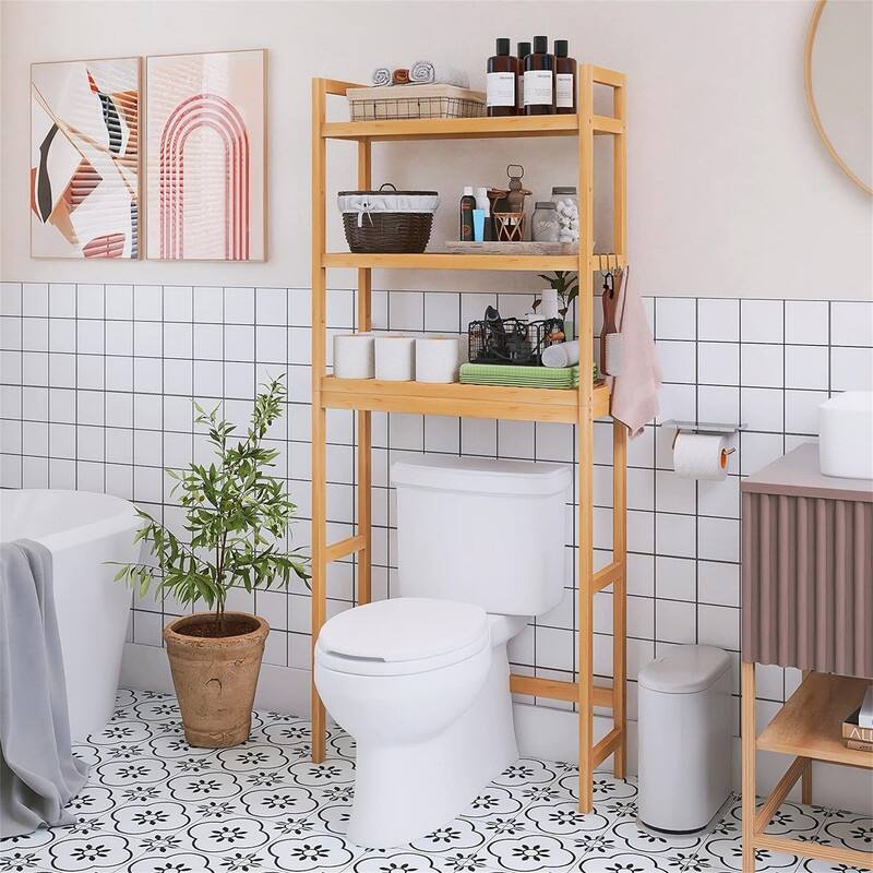 Over The Toilet Storage - 10.2D x 24.8W x 67H - Natural