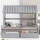 preview thumbnail 1 of 22, Twin House Platform Kids Beds with Roof, 2-Drawers for Shared Rooms, Grey Grey