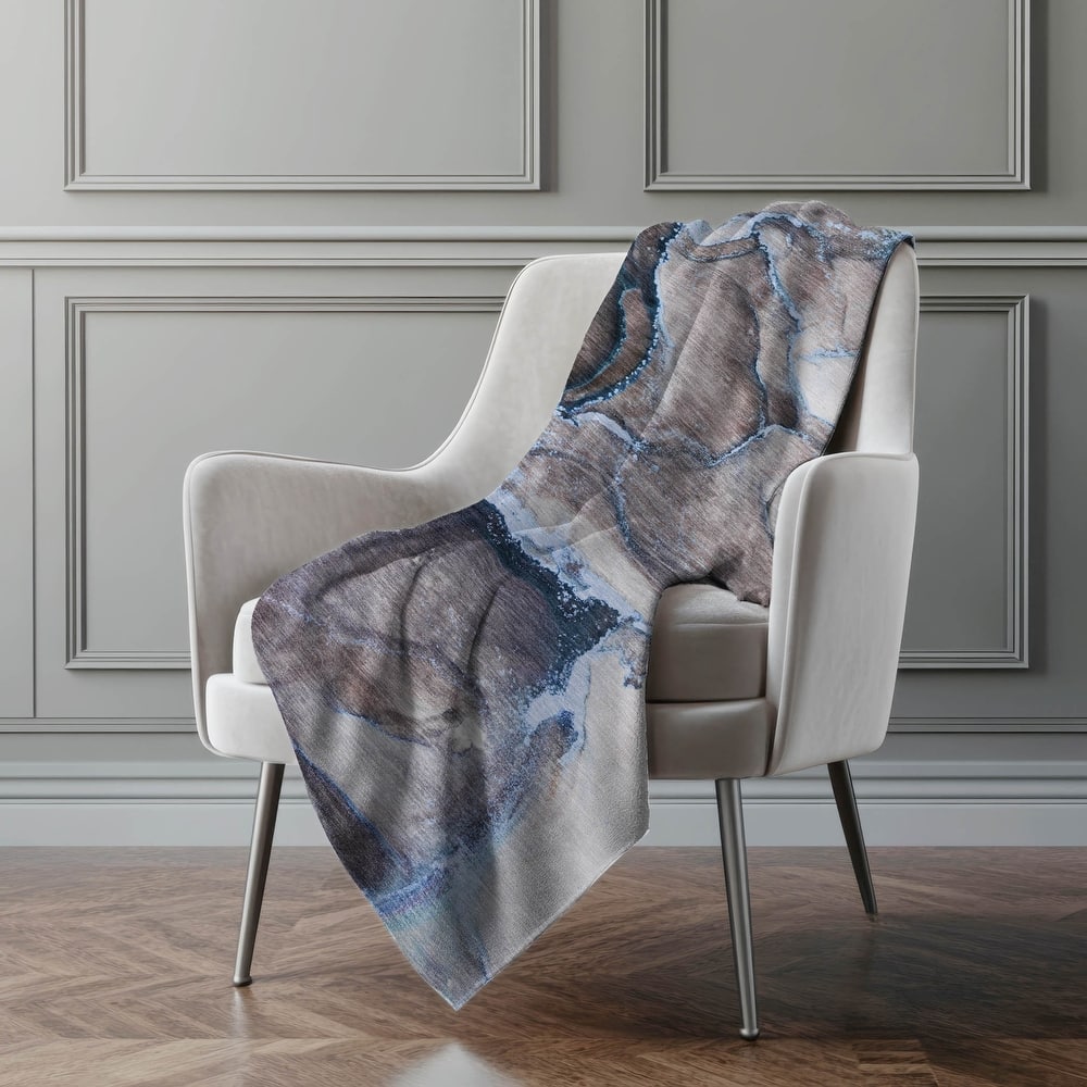 Premium Machine Washable Abstract Contemporary Sherpa Throw Blanket