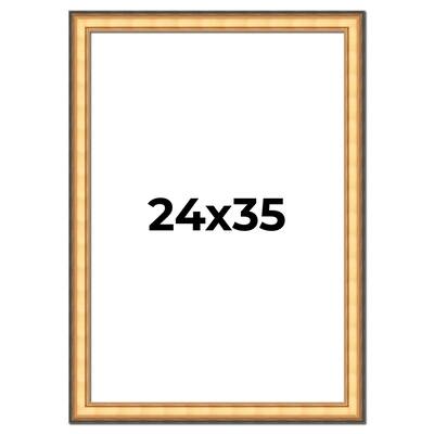 24x35 Frame Gold Plein Aire Solid Wood Picture Frame Width 2 Inches |