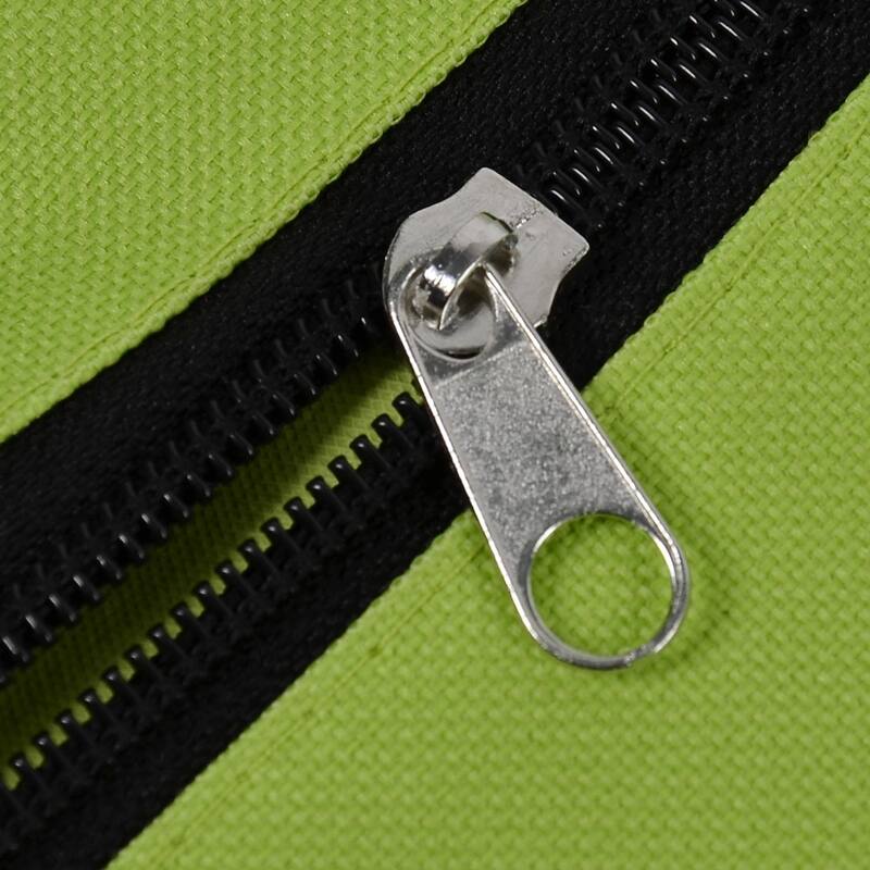 Polyester Portable Handy Foldable Bag Wheel Cart Shopping Trolley - Green