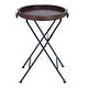 preview thumbnail 12 of 14, Arcilla Elemental - Black Metal Side End Accent Table with Brown Wood Top