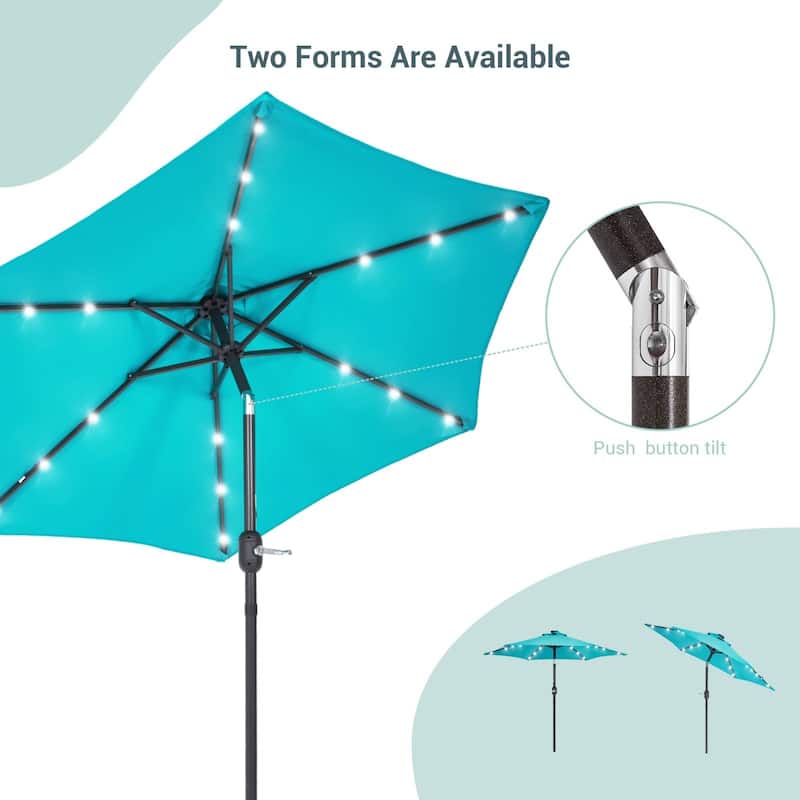 Bonosuki 7.5Ft LED Patio Market Umbrella Outdoor Table Umbrella