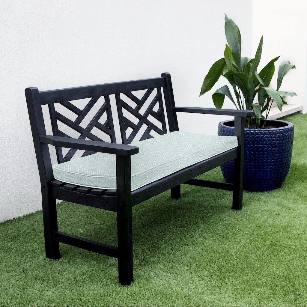 Sorra Home Griffen Snowy Indoor/Outdoor Corded Bench Cushion