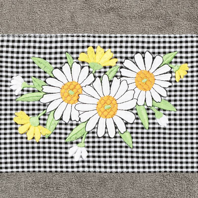 Authentic Hotel and Spa 100% Turkish Cotton Daisy 3PC Embellished Towel Set