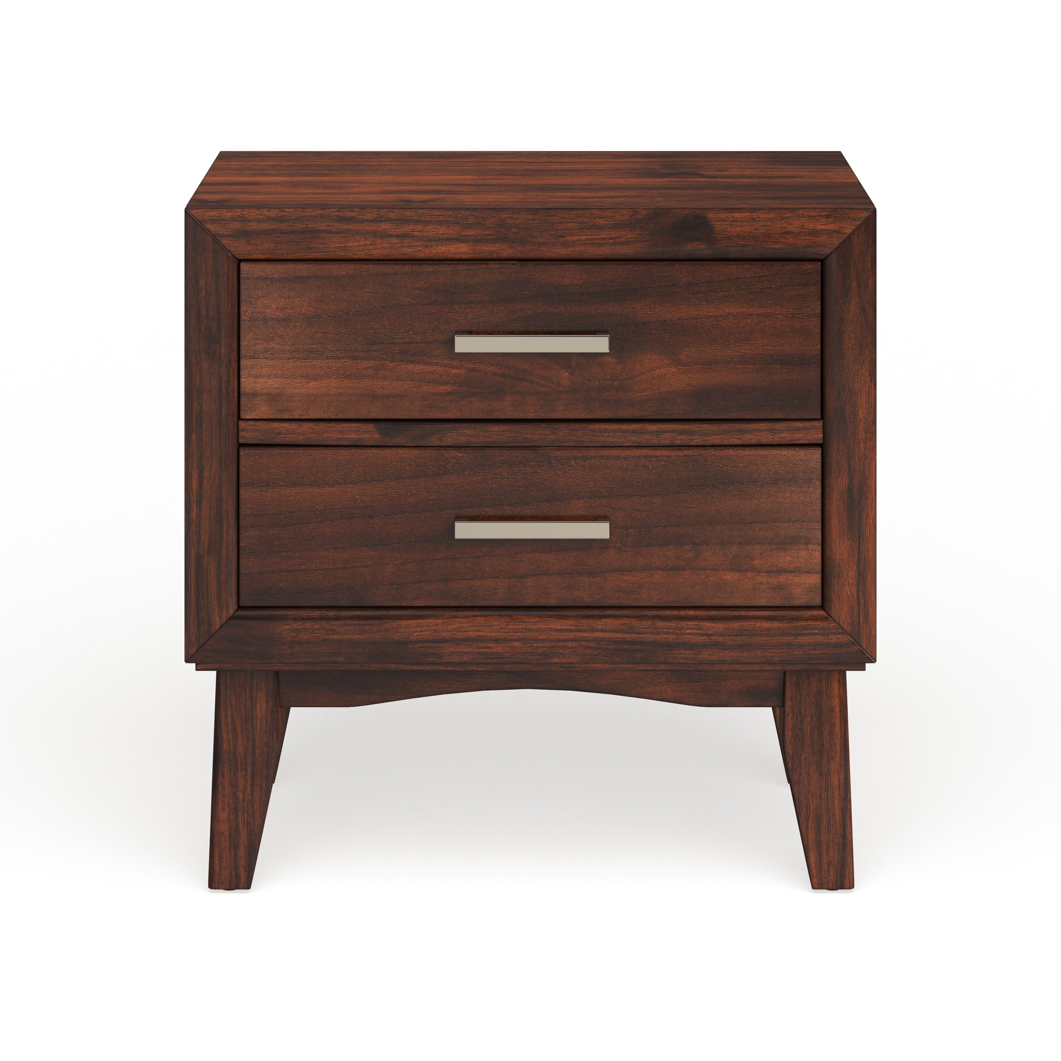 Shop Furniture Of America Kasten Brown Cherry 2 Drawer Mid Century Style Nightstand On Sale Overstock 20460869