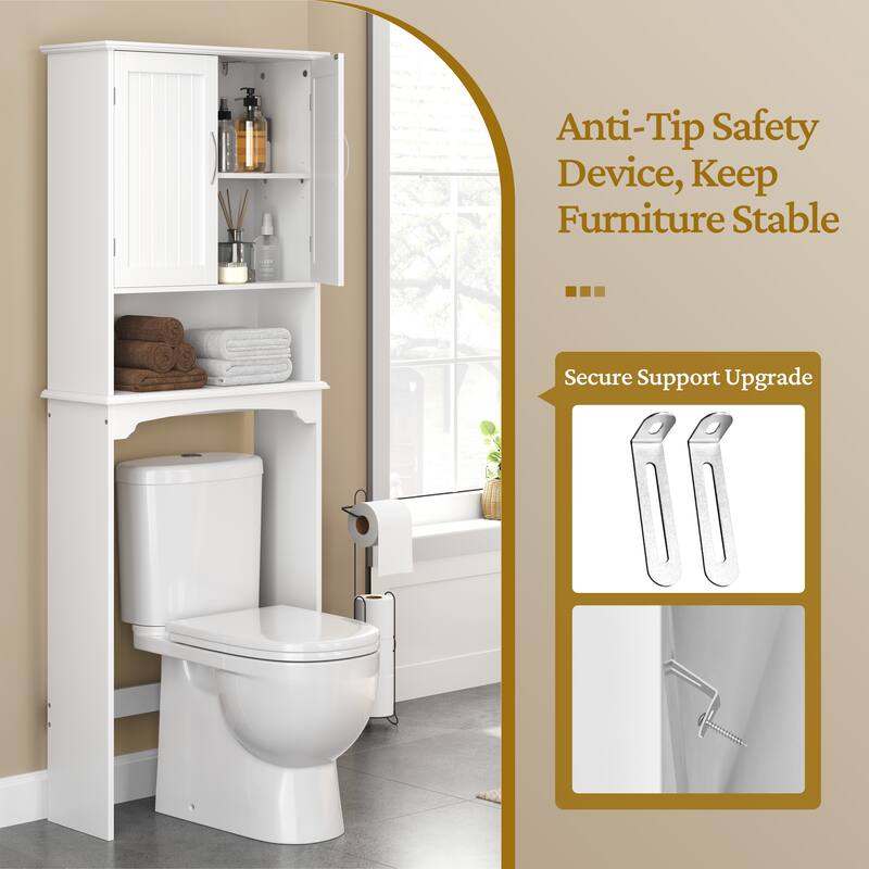 Yaheetech Bathroom Space Saving Organizer Over-the -Toilet with Adjustable Shelf for Bathroom