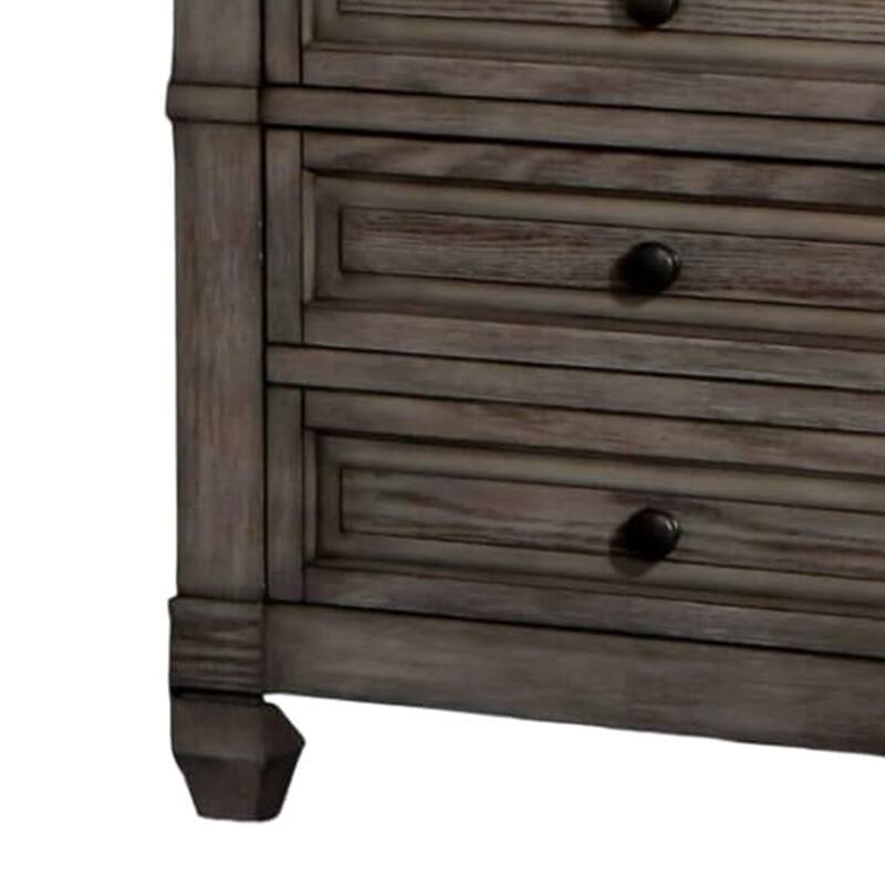 Jimbo Nightstand with USB Port and Hidden Drawer, Gray Solid Wood
