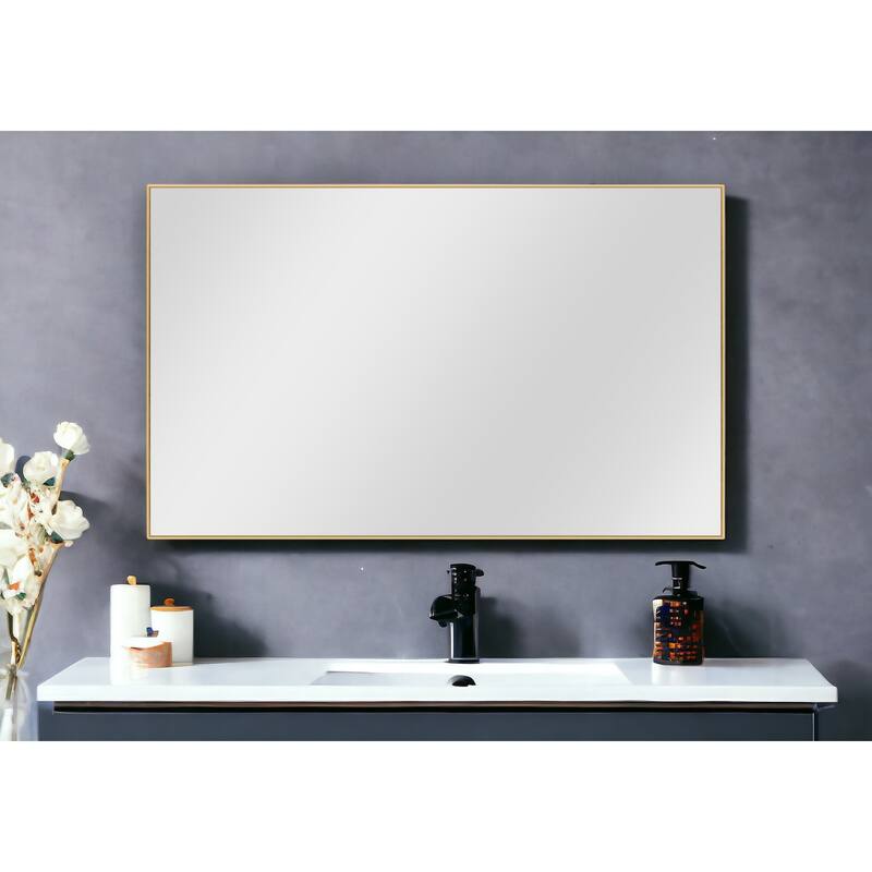 HomeRoots 51" Gold Metal Framed Full Length Hanging Mirror - 31.5