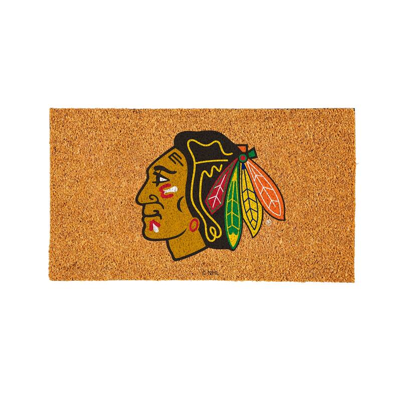 Coir Door Mat, 16"x 28", Chicago Blackhawks - 28" x 16"