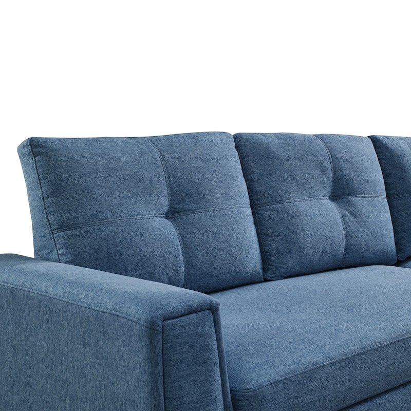 Tufted Sectional Chaise Sofa Sleeper with Storage