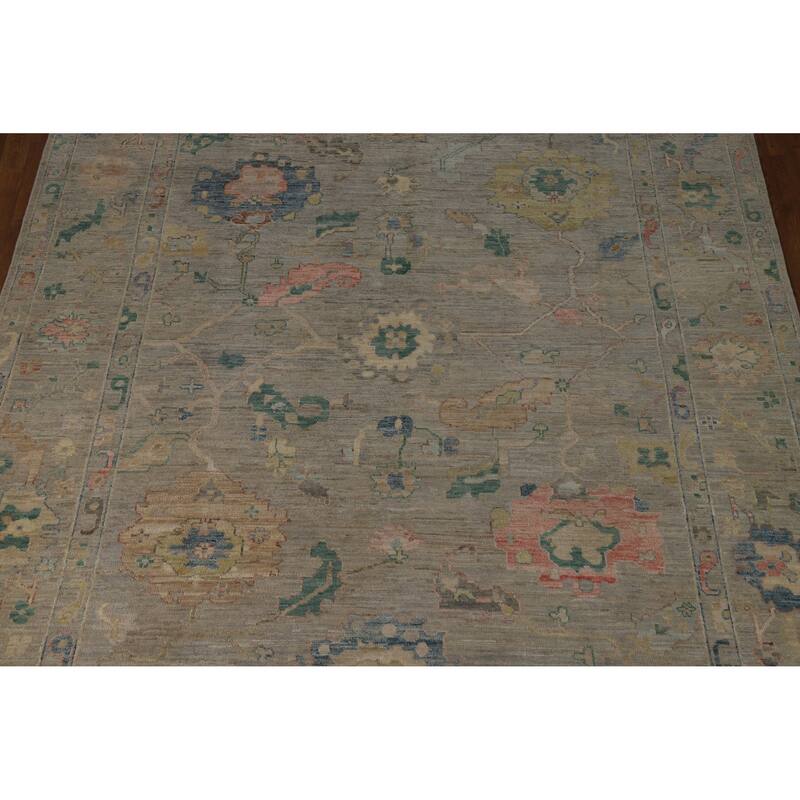 Vegetable Dye Oushak Turkish Area Rug Handmade Living Room Wool Carpet - 7'11"x 10'0"