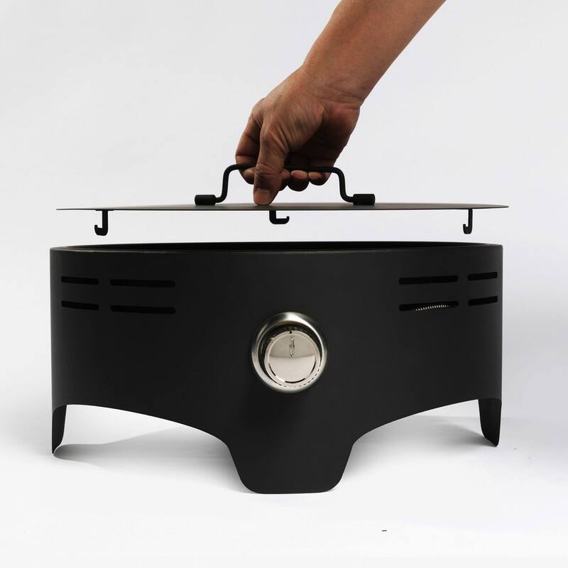 15" Propane Tabletop Gas Fire, 40000 BTU Round Steel Fire Pit
