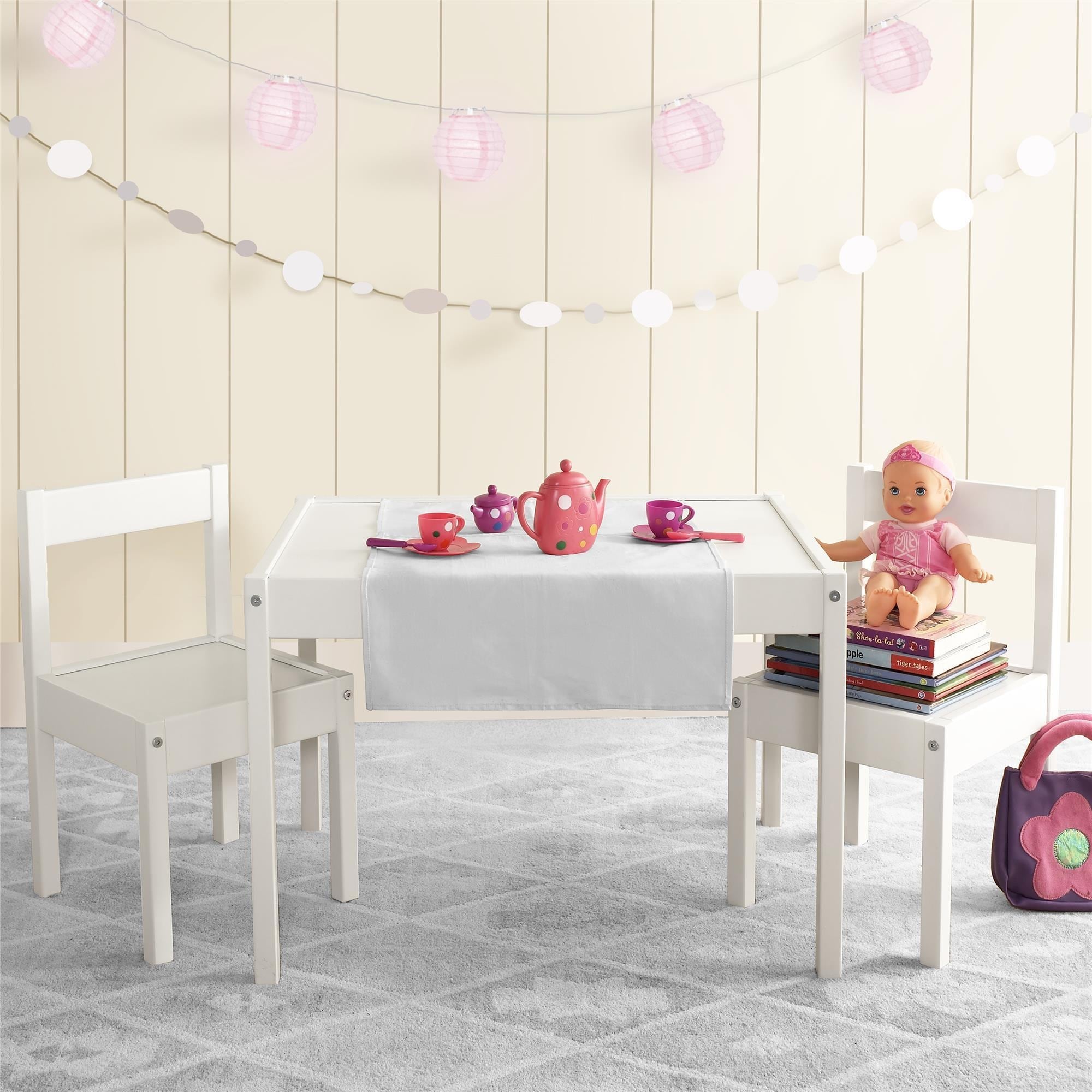 Avenue Greene Dreama White 3 PC Kiddy Table Chair Set N A On