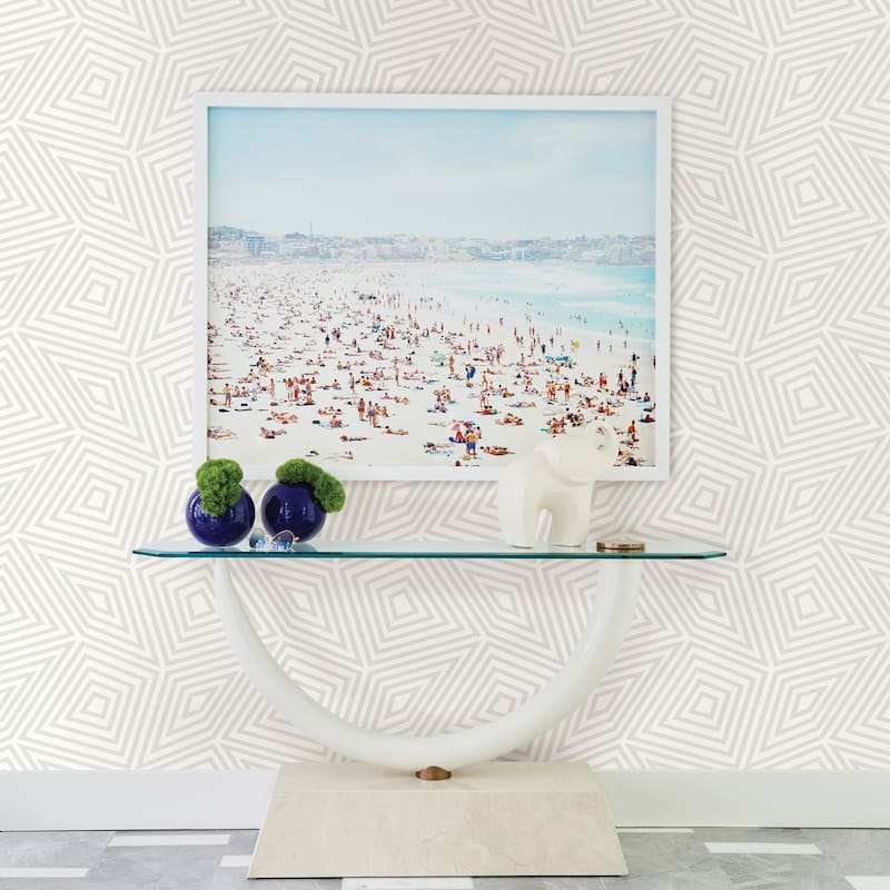 A-Street Prints Mucha Light Blue Botanical Ogee Wallpaper